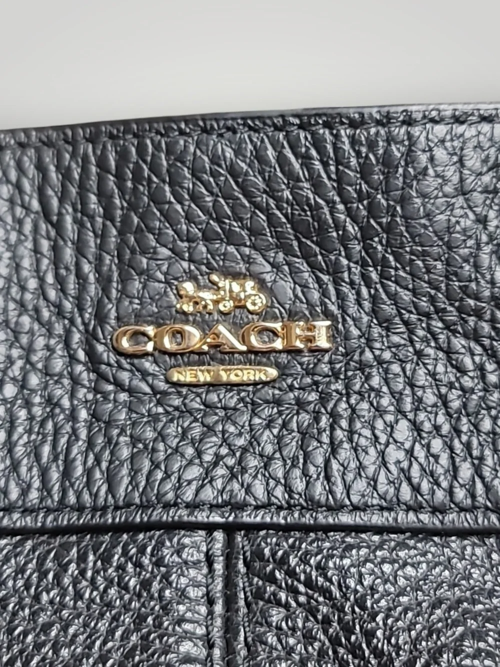 Coach Lexy Black Pebbled Leather Shoulder Hobo with Gold Hardware Preloved